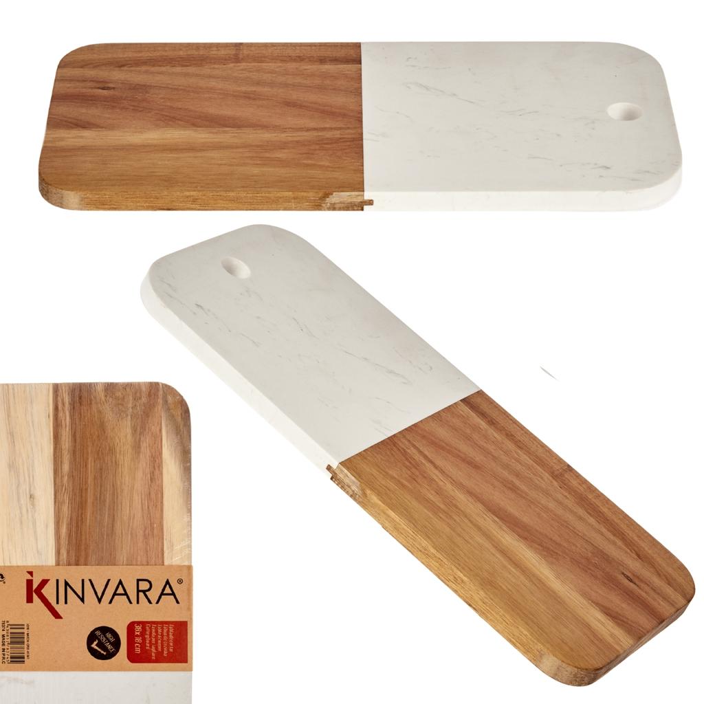 Deska Do Krojenia Z Białym Marmurem 38X18 Cm