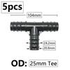 5pcs 16/20/25mm PE Pipe Barb Connector Straight Tee Elbow Plug Garden Water Hose Reducing Splitter Joint Drip Irrigation System