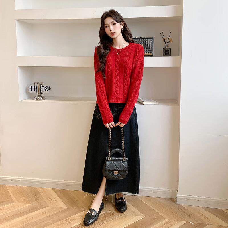 Mocana Women's Elegant Long-Sleeve Knit Sweater MKNJD2809