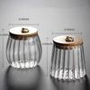 Food Container Kitchen Storage Bottles Jar Glass Airtight Canister Grains Tea Coffee Beans Grains Candy Jars Wood Lid Containers