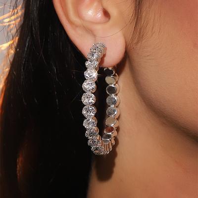 Luxury Personality Exaggerated Earrings Female Simple Fashion Diamond Large Circle Earrings Earrings Earrings