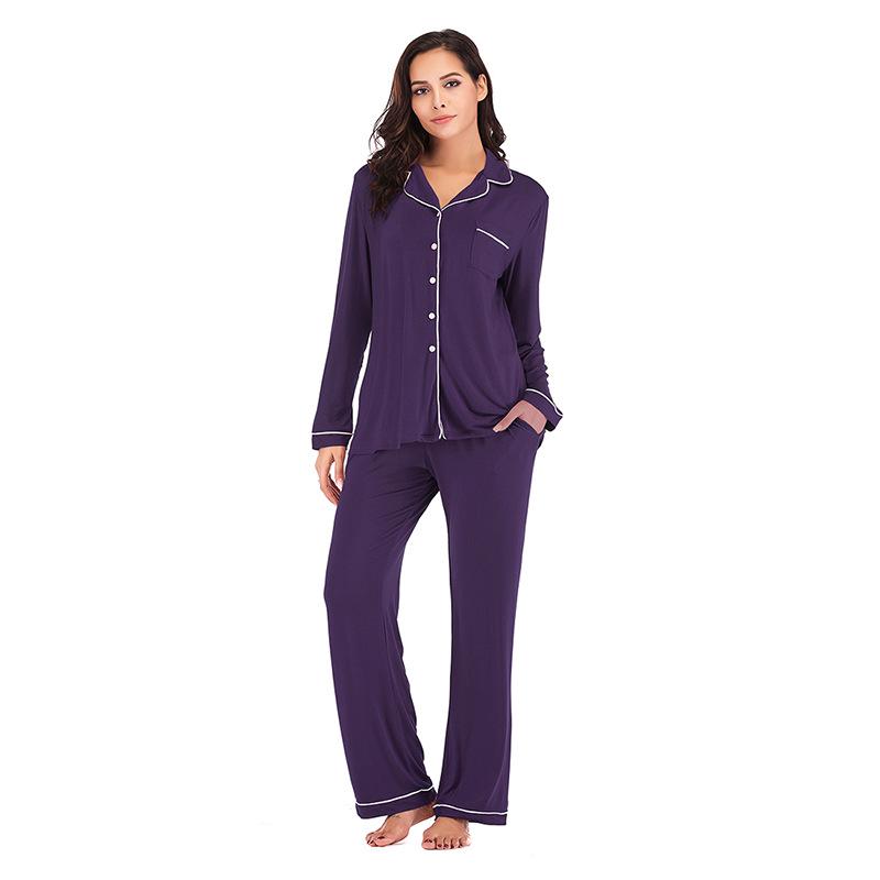 Women's 2025 Spring/Summer Modal Pajama Set - Long Sleeve Cardigan, Two-Piece Homewear