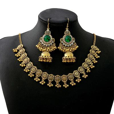 3pcs/set Ethnic Vintage Bohemian Necklace Earrings Women Collar Jewelry Set