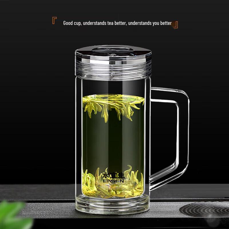 Shui Yisheng 380ml Double Wall Glass Mug with Tea Infuser