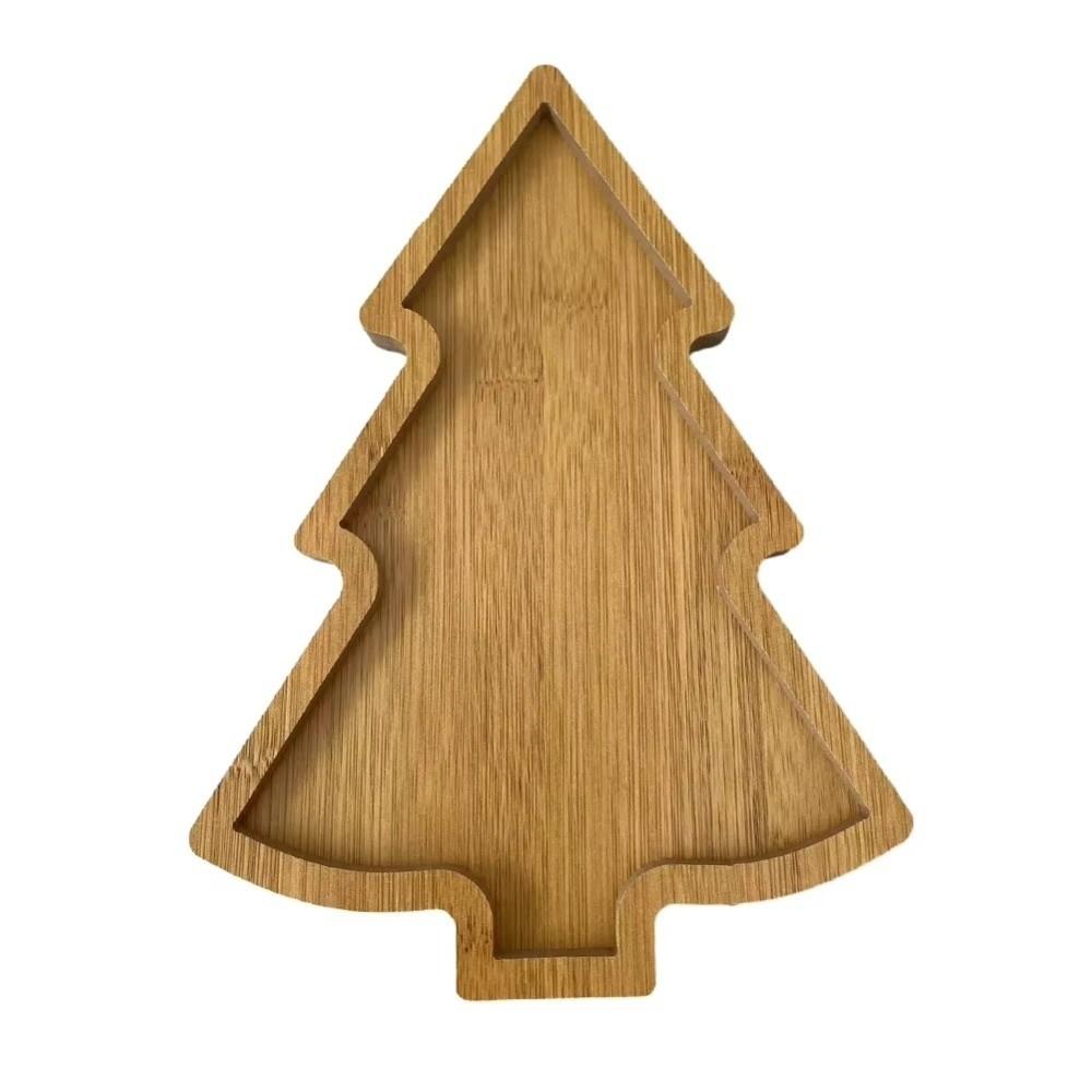Mehrfach unterteilter Weihnachtsdekorations-Tablett Holzbaum Vorspeisenplatte Haushalt