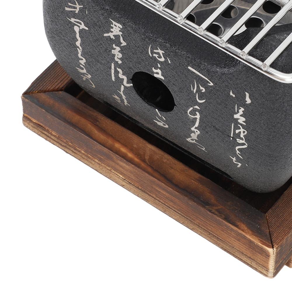 Griglia Giapponese a Carbone in Metallo Colato Tavolo BBQ Nero Griglia Hibachi Professionale Cottura BBQ