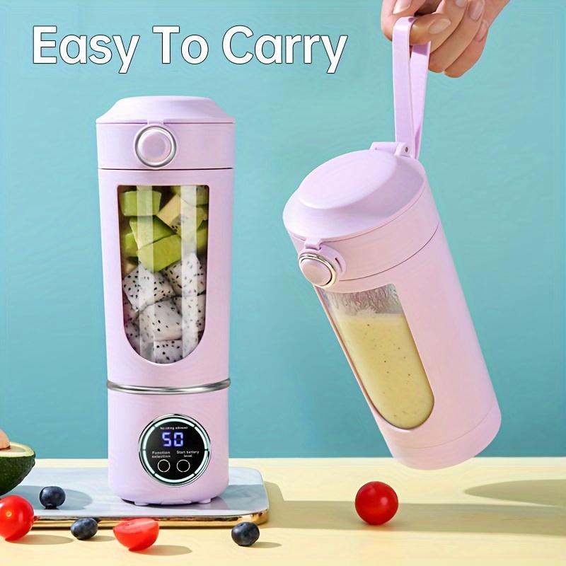 Portable USB Rechargeable Blender with LED Display - Compact 18.6 Oz Citrus Juicer, 700ml Capacity, Ideal for Smoothies and Shakes, Dual Lid Design