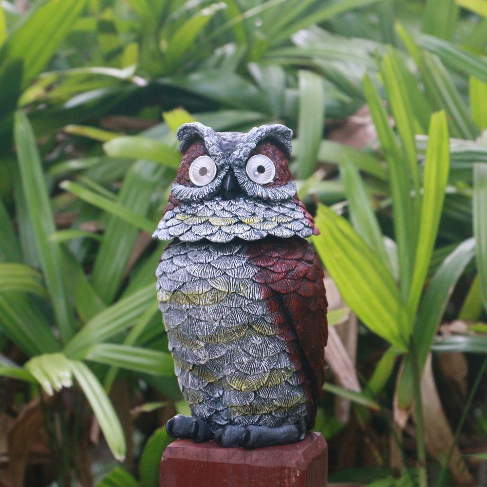 Roztomilé zvířecí sochy, světelná pryskyřičná zahradní socha, lampa, řemesla, sova, solární světlo, trávník