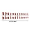 24 Pieces Solid Small Round Head Coffin False Nails French Style DIY Artificial Exquisite Personality Acrylic Nail