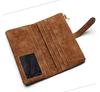 Women Wallet Vintage Solid Long Nubuck Matte Leather Money Clip Clutch Brands Designer Wallets Purse