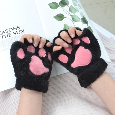 Frauen Bär Plüsch Katze Pfote Kralle Handschuhe Winter Kunstpelz Niedliche Kätzchen Fingerlose Fäustlinge Handschuhe Weihnachten Halloween für Damen