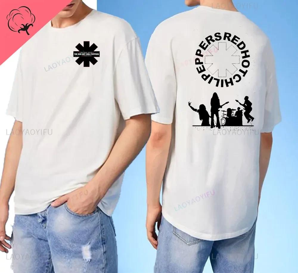 ZheXiong TEE 2024 Nieuwe Aankomst Red Hot Chili Heren T-shirt Peppers Heren Dubbelzijdig Bedrukte T-shirts Hoge Kwaliteit Korte Mouw Tee Harajuku Tops 3XL
