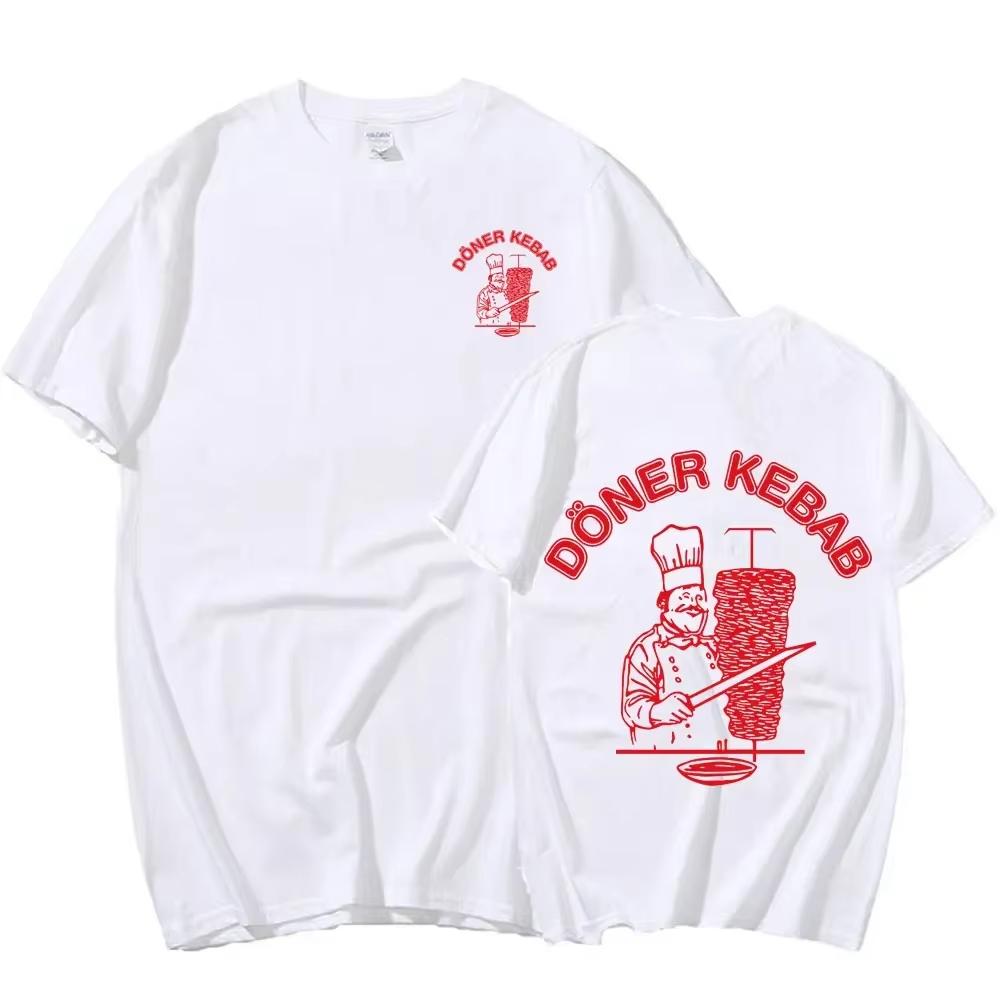 Vintage Doner Kebab Graphic Printed Tshirt Unisex Women Short Sleeve Cotton Tshirt Unisexs Tshirts Summer New Unisexs Clothing