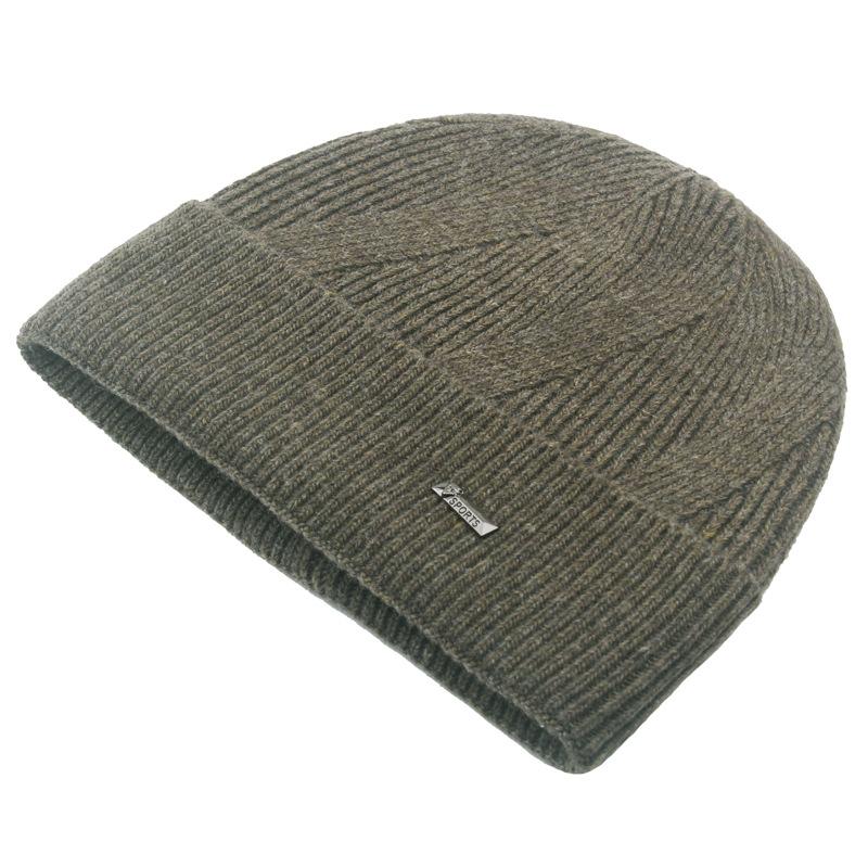 

Шерстяная шапка, мужская зимняя шапка Skullies, британская вязаная шапка, однотонная шерстяная шапка, двухслойная бархатная шапка темно-зеленого