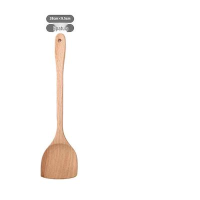 Long-Handle Wooden Spatula for Non-Stick Cookware