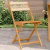 VidaXL Set of 2 Bistro Chairs, Seats with Backrest, Bar Chairs, Garden Furniture Terrace Patio, Beige Wood 367680