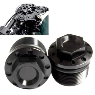Motorcycle 39mm Black Anodized Fork Tube Cap Bolts For Harley