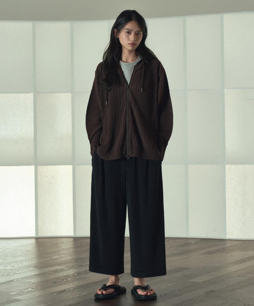 Tienjiti W Yoyogi Pleats Wide Pants (Black) Tnpa6E108Bk