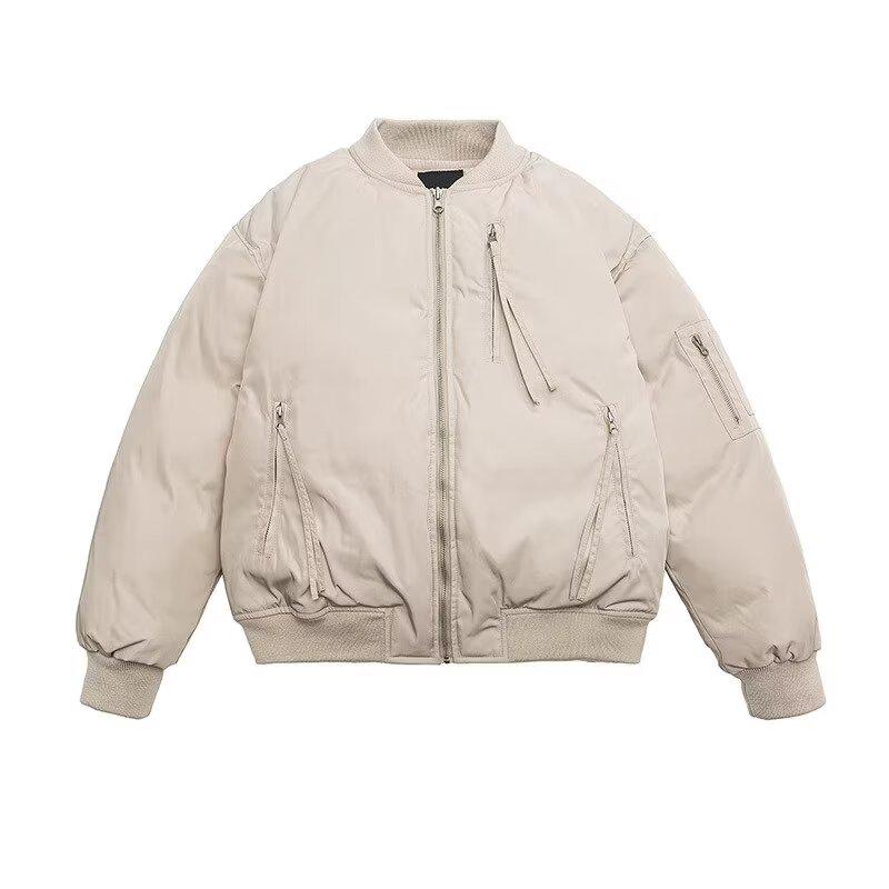 Dámská retro bomber bunda s více kapsami - Trendy americký baseballový styl pro jaro a podzim