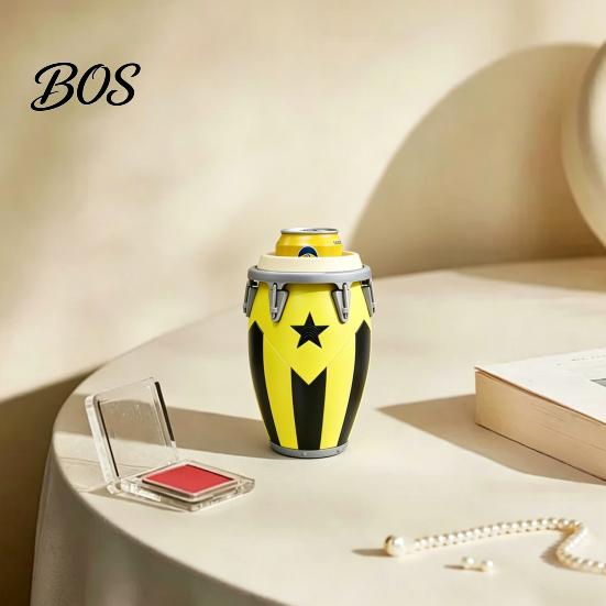Portable Can Holder Conga Style Soda 3D Printed Classic Drum Shape Universal Flag Pattern 12Oz Standard Cola Beverage Beer Durable