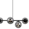 Siena Black Hanging Lamp 6-Flat Graphite Lampshade E14