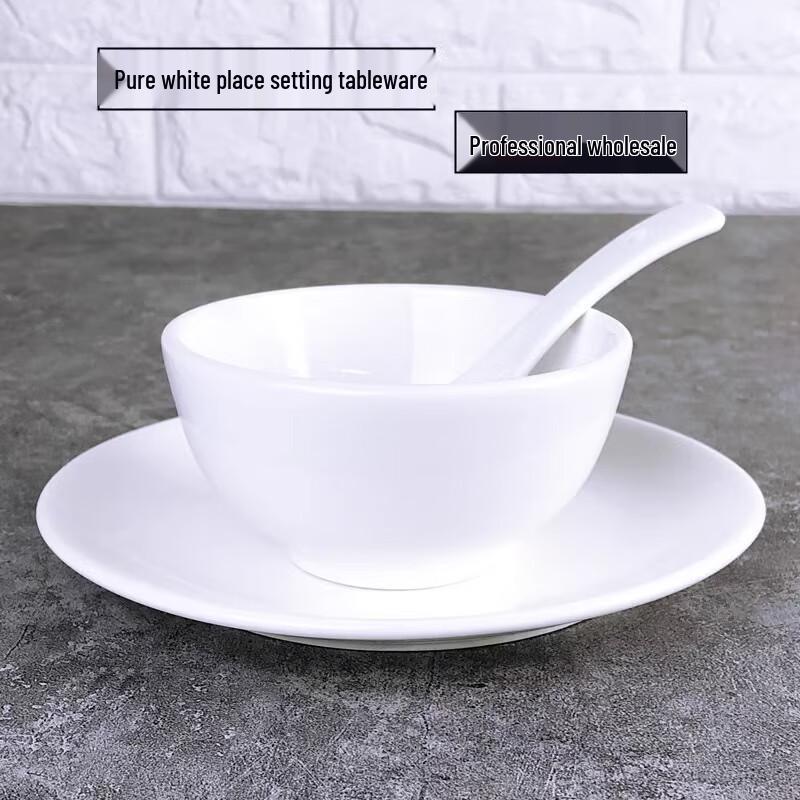 Elegant Pure White Ceramic 10-Piece Tableware Set