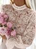 Elegant Lace Stand Collar Long Sleeve Shirt: European & American Style with Korean Niche Design for Autumn & Winter