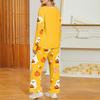 Women's Halloween Print Long Sleeve V-Neck Loose Fit Pajama Set with Pockets