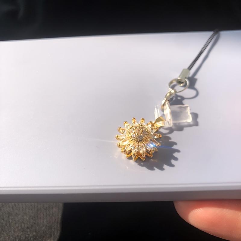 1pc Sparkled Rotatable Decompression Zirconia Phone Dust Plug - Mobile Phone Strap, Phone Dust Plug Charm