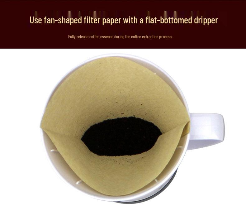 Unbleached Fan-Shaped Coffee Filter Bags for 2-4 Servings - Thickened, Solid Color
