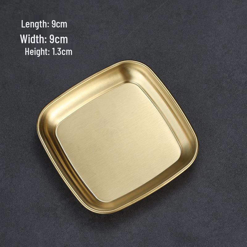 Korean Stainless Steel BBQ Gold Cutlery Round Plate