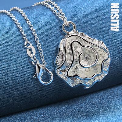 925 Sterling Silver Rose Necklace Fashionable Wedding Jewelry