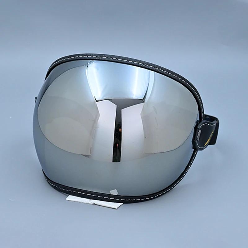 Retro Motorcycle Goggles Bubble Visor Outside Riding UV Protection Windshield Colorful Vintage for Half Face Helmets