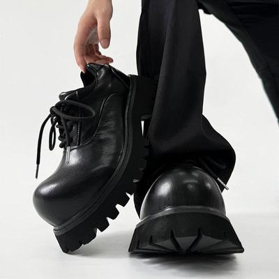 Paris Mickey Buty Derby Szpicaste Podwyższające Wzrost - Gruba Podeszwa Skóra dla Mężczyzn i Kobiet, Modny Brytyjski Styl do Pracy