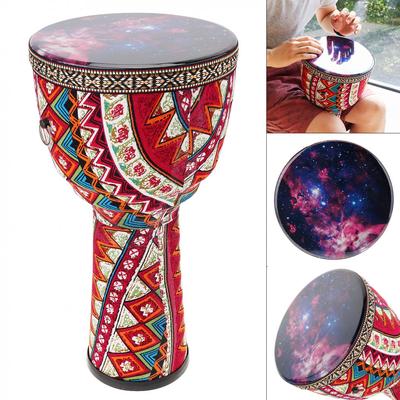8 Zoll afrikanische Djembe-Trommel, bunte Stoffkunst, ABS-Fass, PVC-Sternenhimmel-Haut, Kinder-Handtrommel