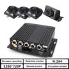 4CH Car Mobile DVR Security Video Recorder w/Cameras LCD Monitor Panoramic 360°