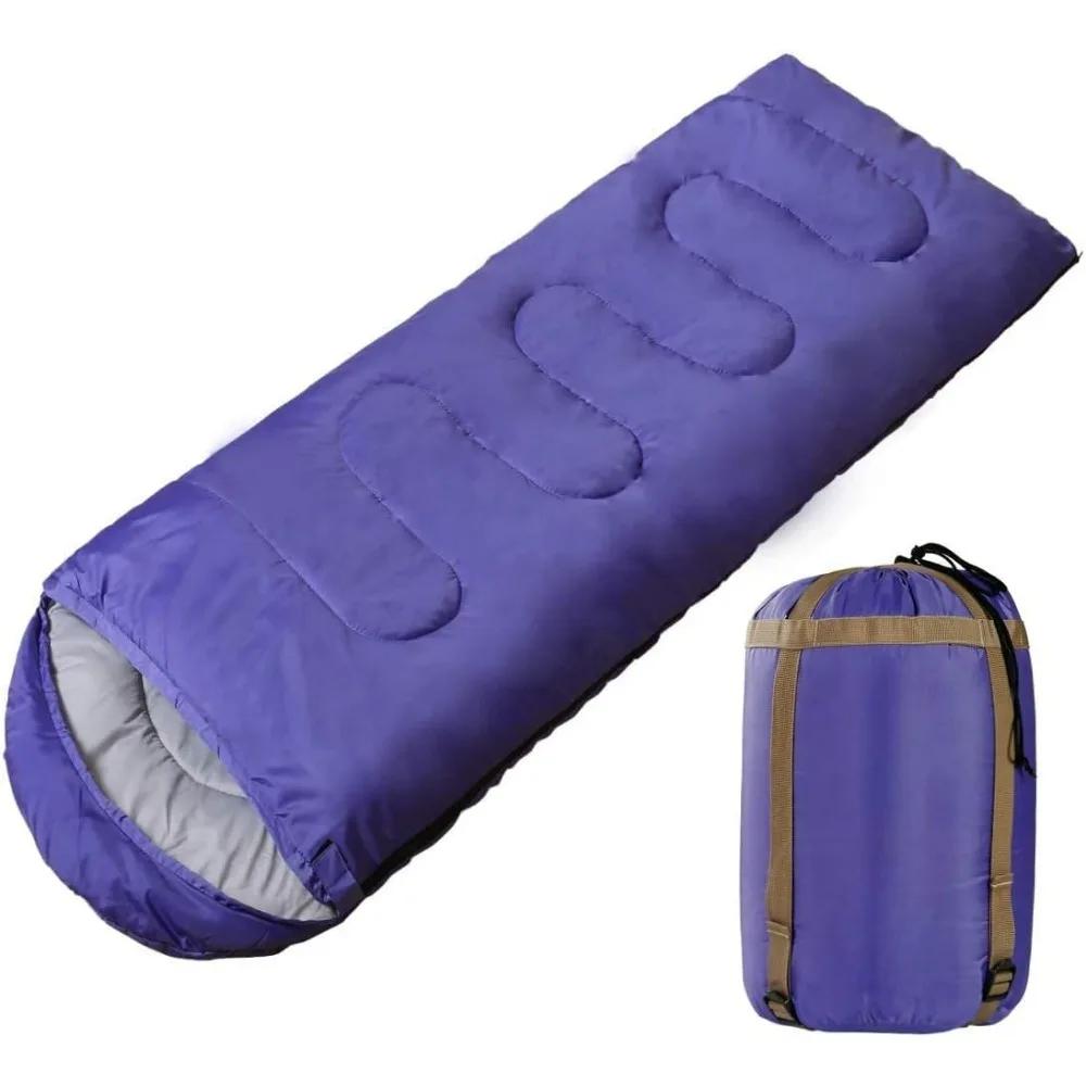 Sleeping Bag with Compression Sack 4Seasons Warm Cold Weather Lightweight for Adults Kids OutdoorCamping Waterproof Sleeping Bag