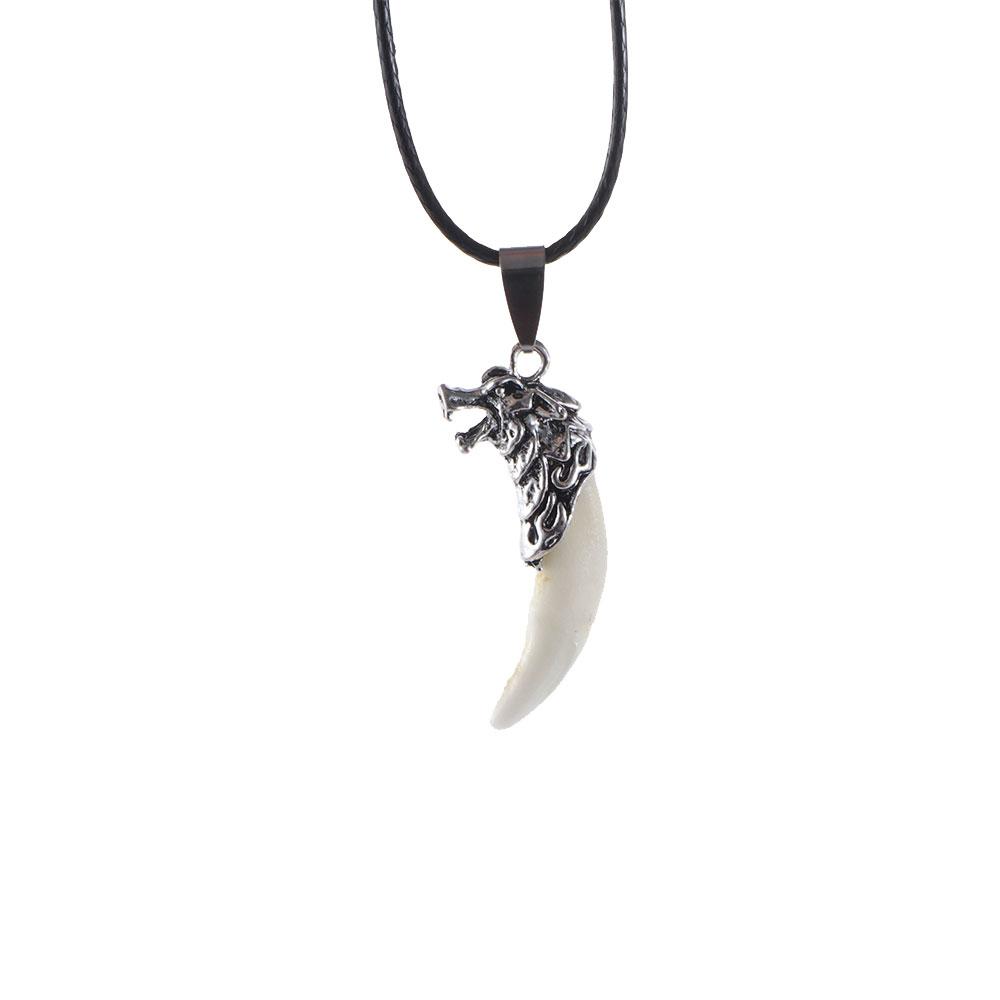 New Design Men Jewelry Boy Titanium Steel Wolf Tooth Necklace Domineering Pendant Fashion