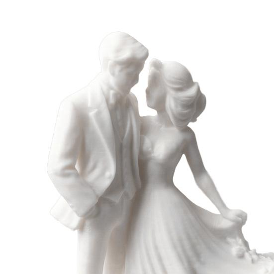 Romantická figurka páru 3D tištěná socha milenců se oblekem ženicha a svatebními šaty nevěsty Výročí Dárek na Valentýna pro manžela manželku