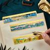 1 Pack Retro Painting Metal Hollow Bookmark Creative Hot Stamping Ruler Bookmark Best Gift Writing Materials Supplies for Writer Frie Practical Use