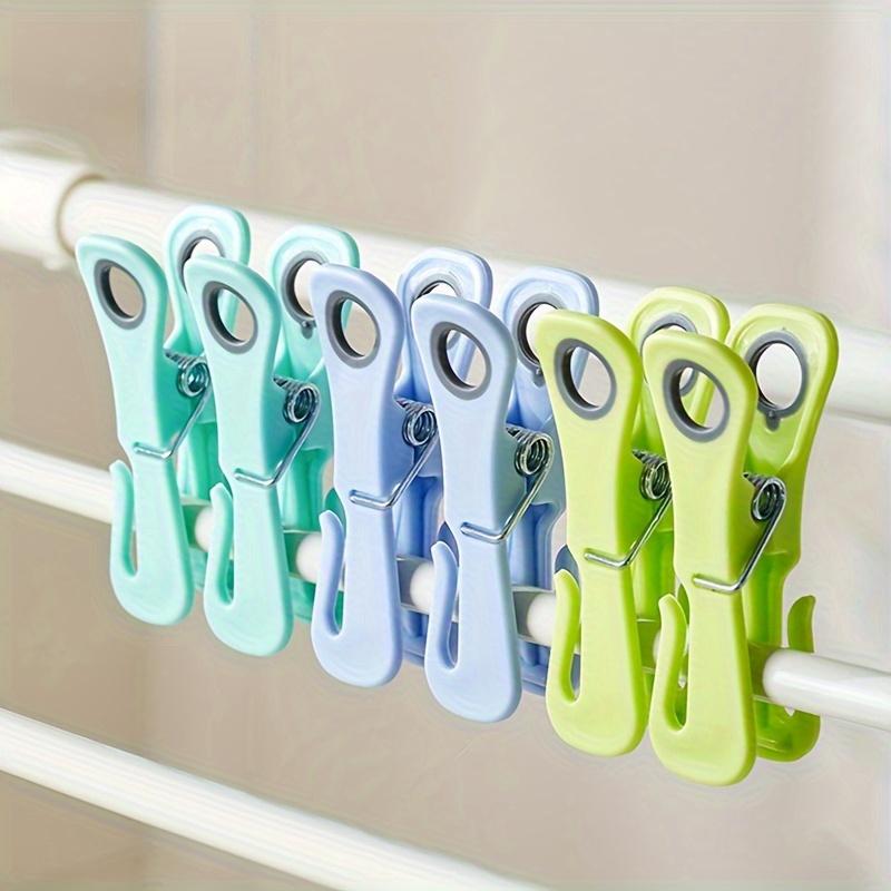 24 wytrzymałe, wiatroszczelne spinacze do prania, wielofunkcyjne klipsy zapobiegające przewracaniu, wykonane z wytrzymałego plastiku, mocny chwyt