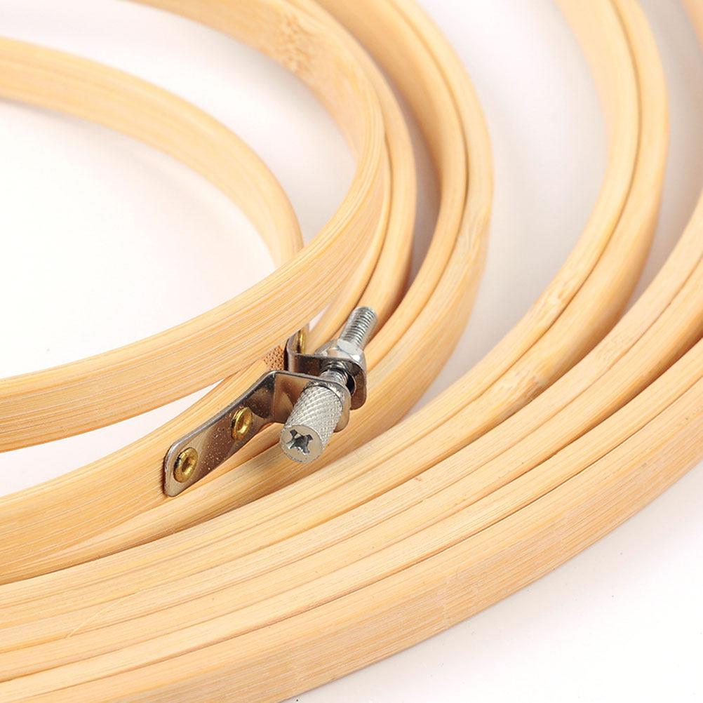 

6pcs Cross Stitch Fixing Frame Bamboo Embroidery Cross Stitch Hoops Ring Wooden Adjustable Sewing Tools 10/13/15/18/20/24cm Ring 10 13 15 18 20 24cm