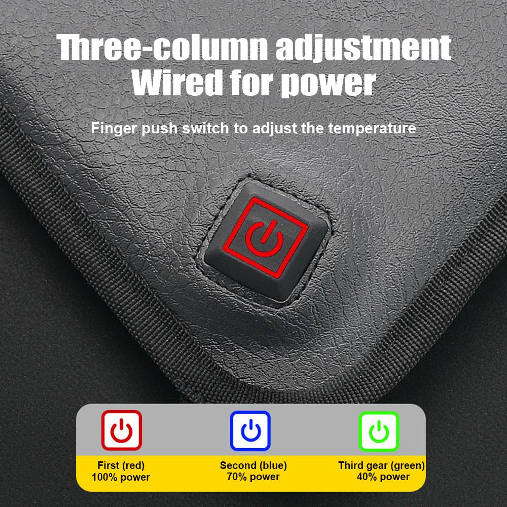 Motorcycle Heated Seat Cushion Electric Heated Seat Pad 3-Speed   Temperature Heating Seat Cover For Motorcycle Snowmobile