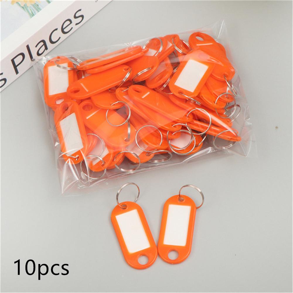 10pcs/Set Multicolor Plastic Number Keychain Labels Numbered Name Baggage Luggage ID Tags Pendant With Key Ring for Women Men