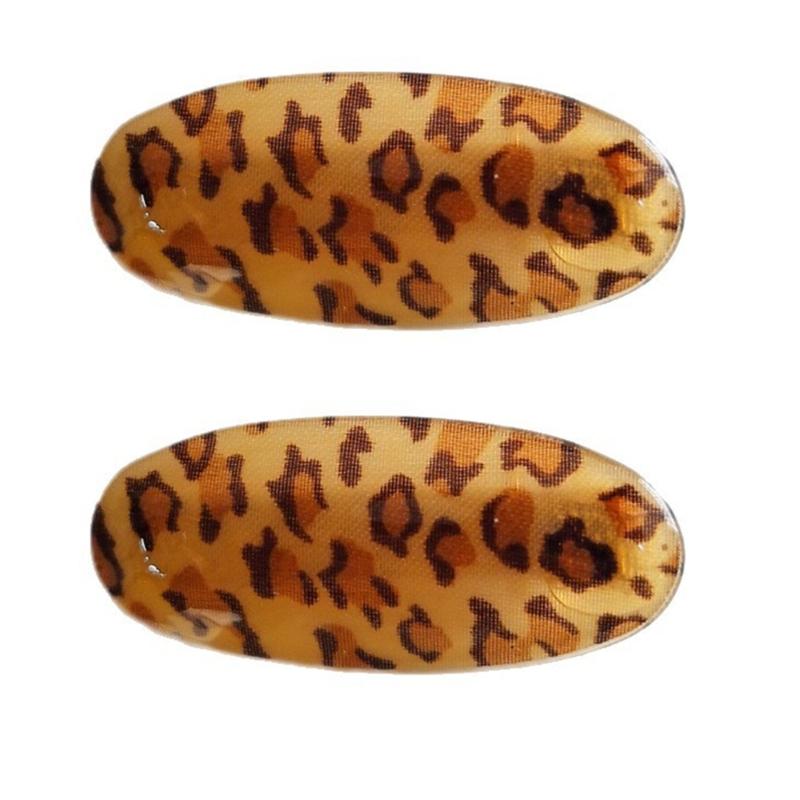 Leopard Print Oval Hair Clip For Women Girls Secure Grip Practical Plastic Metal Hair Accessory For Daily Parties School