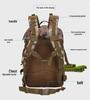 45L Camouflage Tactical Assault Backpack: Multifunctional Outdoor Camping & Hiking Rucksack