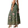 Women's Casual High Waist Drawstring A-line Skirt Color Skirt With Pockets