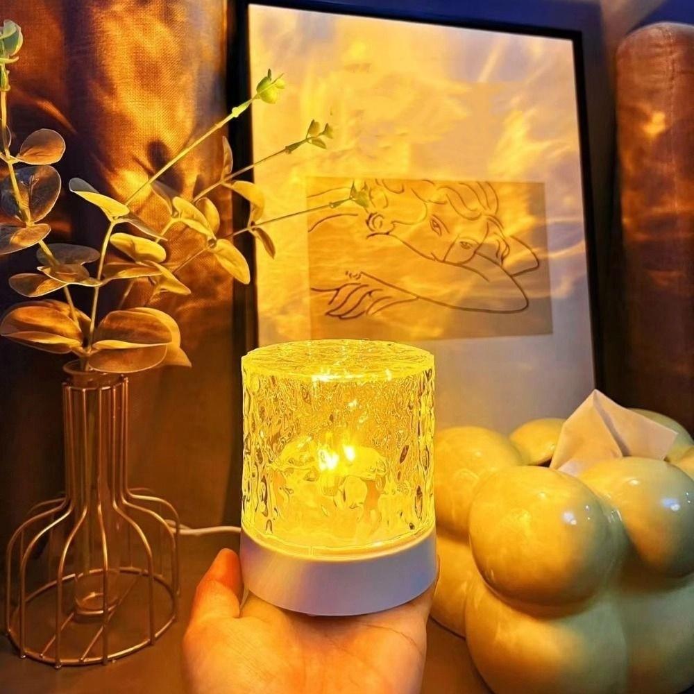 16 Colors Water Ripples Lights USB Rotating Water Wave Lamp  Bedside Table