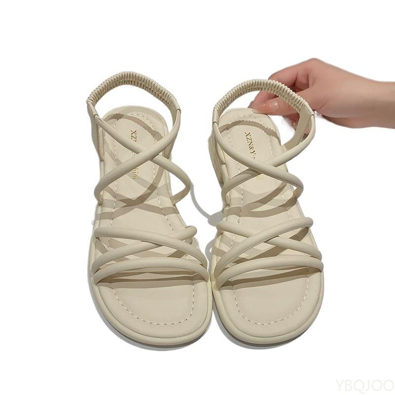 Sapatos Casuais de Praia Planos de Verão para Mulheres Novos Sandálias Simples e Confortáveis Sola Grossa Versáteis para Exterior Viagem Calçados Diários