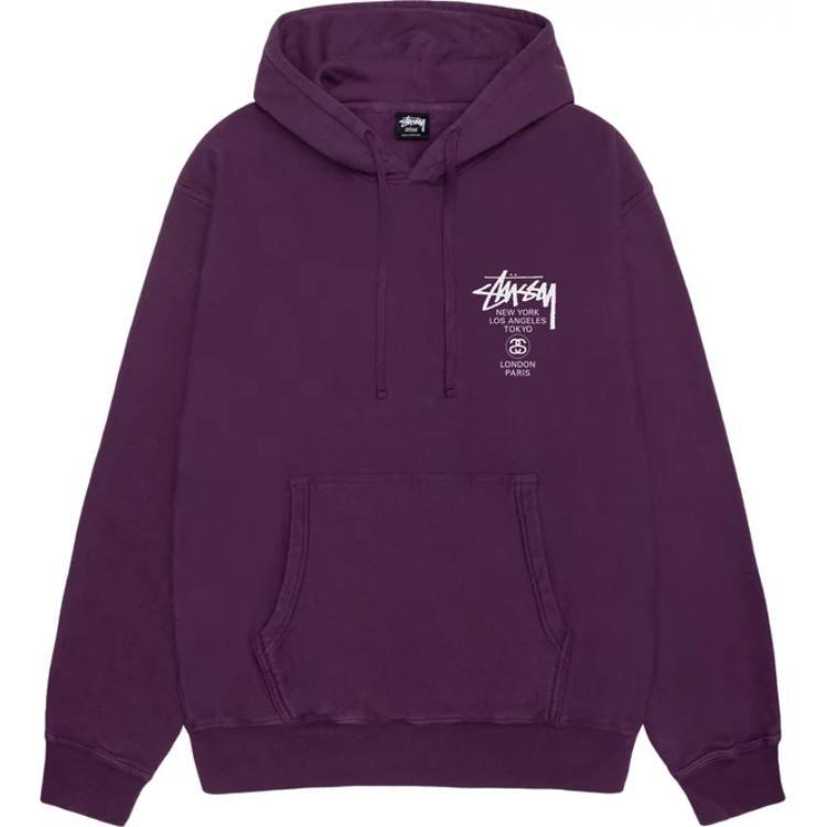 Stussy World Tour Pigment Dyed Hoodie Unisex 3923851